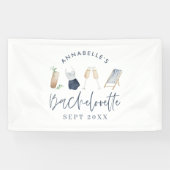 Bachelorette-Wochenende mit blauer Girlande Banner (Horizontal)