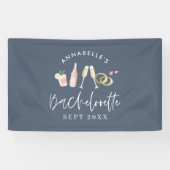 Bachelorette-Wochenende mit blauer Girlande Banner (Horizontal)