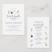 Bachelorette-Wochenende mit preiswertem blauen Get Mitteilungskarte (Vorne/Hinten)