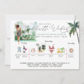 Bachelorette Wochenende | Palm Beach Einladung (Vorderseite)