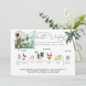 Bachelorette Wochenende | Palm Beach Einladung (Stehend Vorderseite)