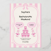 Bachelorette Wochenende Party Rosa Einladung (Vorderseite)