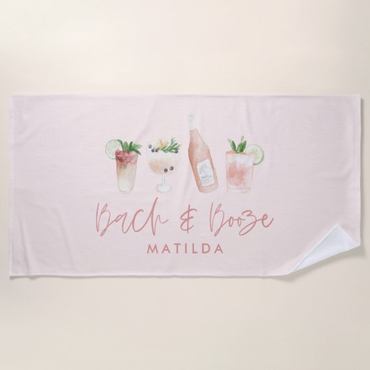 Bachelorette-Wochenende pink mädchenhafte Bachelor Strandtuch (Vorderseite)