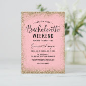 Bachelorette Wochenende Pinselstrich Einladung (Stehend Vorderseite)