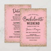 Bachelorette Wochenende Pinselstrich Einladung (Vorne/Hinten)