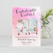 Bachelorette Wochenende Reise Einladung (Stehend Vorderseite)