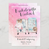 Bachelorette Wochenende Reise Einladung (Vorne/Hinten)