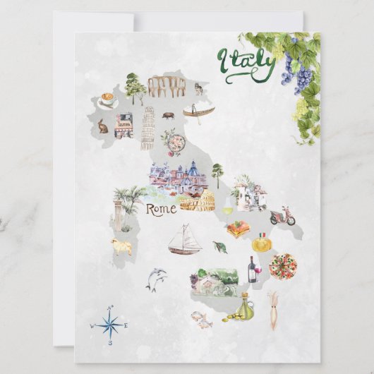 Bachelorette Wochenende | Rom, Italien Einladung (Rückseite)