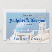 Bachelorette Wochenende Santorini Girls Tour Einladung (Vorderseite)