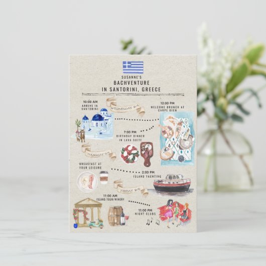 Bachelorette Wochenende | Santorini Griechenland (Stehend Vorderseite)