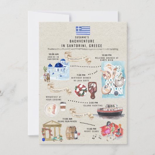 Bachelorette Wochenende | Santorini Griechenland (Vorderseite)