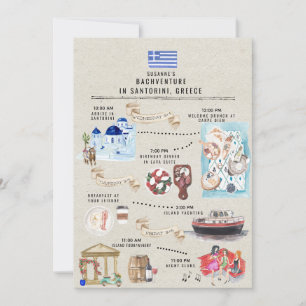 Bachelorette Wochenende Santorini Griechenland Einladung