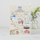 Bachelorette Wochenende | Santorini Griechenland Einladung (Stehend Vorderseite)