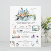 Bachelorette Wochenende | Seattle Einladung (Stehend Vorderseite)