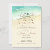 Bachelorette Wochenende | Strand von Cancun Einladung (Vorderseite)