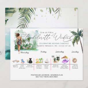 Bachelorette Wochenende   Tropical Palm Einladung