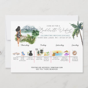 Bachelorette Wochenende Tropical Palm Einladung