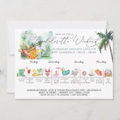 Bachelorette Wochenende | Tropical Palm Einladung (Vorderseite)