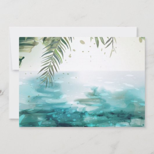 Bachelorette Wochenende | Tropical Palm Einladung (Rückseite)