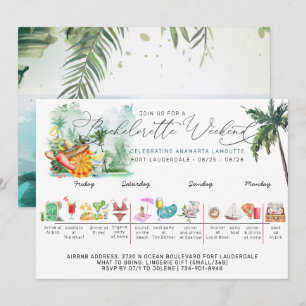 Bachelorette Wochenende   Tropical Palm Einladung