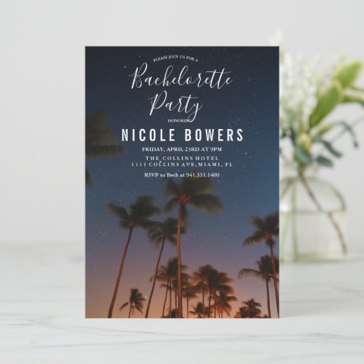 Bachelorette Wochenende Tropische Einladung (Stehend Vorderseite)