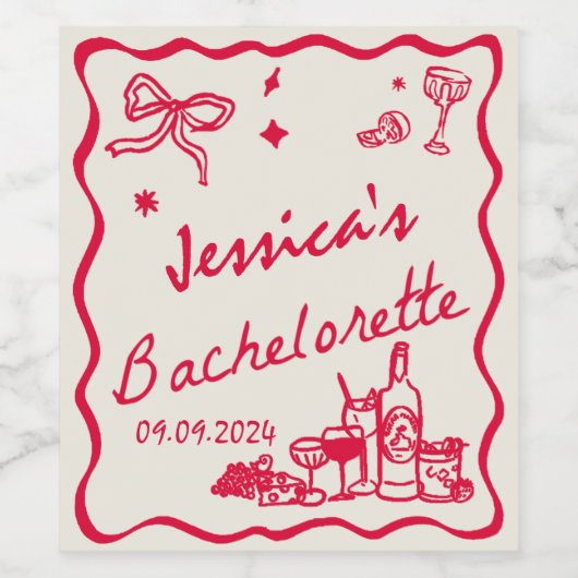 Bachelorette Wochenende Weinetikett (Einzelnes Label)