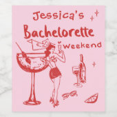 Bachelorette Wochenende Weinetikett (Einzelnes Label)