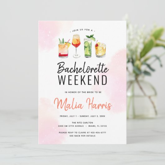 Bachelorette Wochenende Weinroute Mendrisiotto Einladung (Stehend Vorderseite)