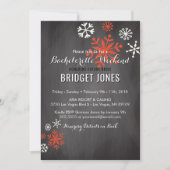 Bachelorette Wochenenden-Reisewinter-Tafel Einladung (Vorderseite)