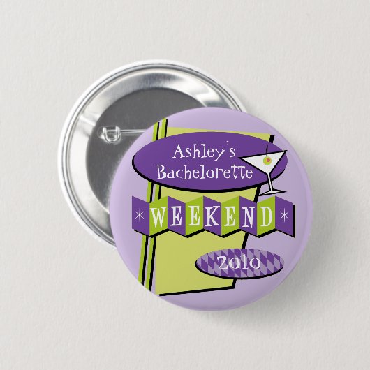 Bachelorette Wochenendenknopf Button (Vorne & Hinten)