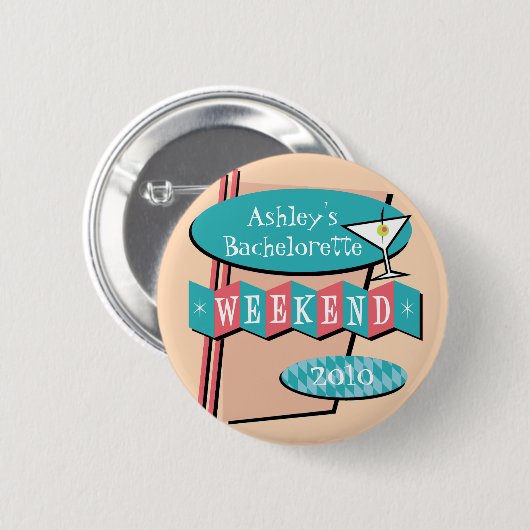 Bachelorette Wochenendenknopf Button (Vorne & Hinten)