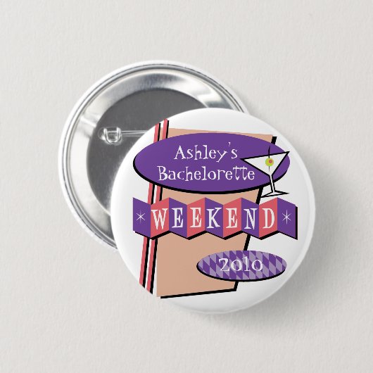 Bachelorette Wochenendenknopf Button (Vorne & Hinten)