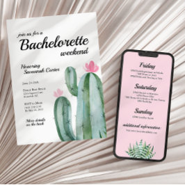 Bachelorette Wüste Kakteen Trip Invite + Tour Einladung