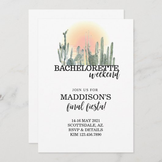 Bachelorette, Wüstenbachelorette, Scotsdale bac (Vorne/Hinten)