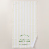 Bachelorette Yelloe & Green Retro Modern Strandtuch (Vorderseite)
