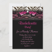 Bachelorette Zebra Lace Party Einladung (Rückseite)