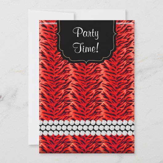Bachelorette Zebra Purin Party Einladung (Vorderseite)