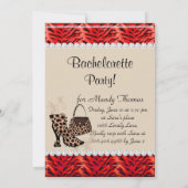 Bachelorette Zebra Purin Party Einladung (Rückseite)