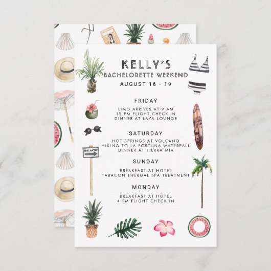 Bachelorette Zielort Bikini Beach Bridal Bash (Vorne/Hinten)