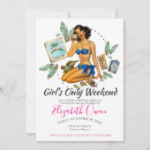 Bachelorette Zielort Bikini Beach Bridal Bash Einladung (Vorderseite)