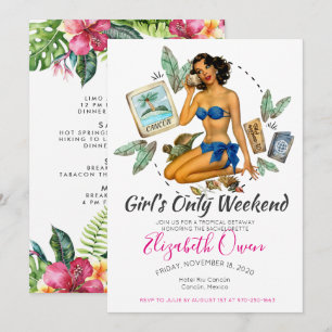 Bachelorette Zielort Bikini Beach Bridal Bash Einladung