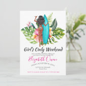 Bachelorette Zielort Bikini Beach Bridal Bash Einladung (Stehend Vorderseite)