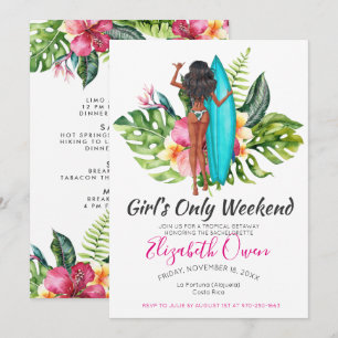 Bachelorette Zielort Bikini Beach Bridal Bash Einladung