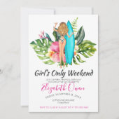 Bachelorette Zielort Bikini Beach Bridal Bash Einladung (Vorderseite)