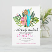 Bachelorette Zielort Bikini Beach Bridal Bash Einladung (Stehend Vorderseite)