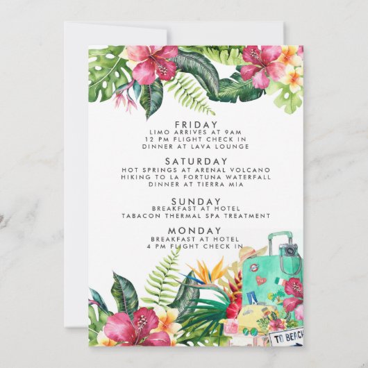 Bachelorette Zielort Bikini Beach Bridal Bash Einladung (Rückseite)