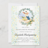 Bachelorette Zielort Mittelmeer Citrus Einladung (Vorderseite)