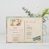 Bachelorette zu Reisezwecken mit Party Einladung (Stehend Vorderseite)