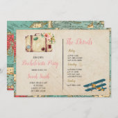 Bachelorette zu Reisezwecken mit Party Einladung (Vorne/Hinten)