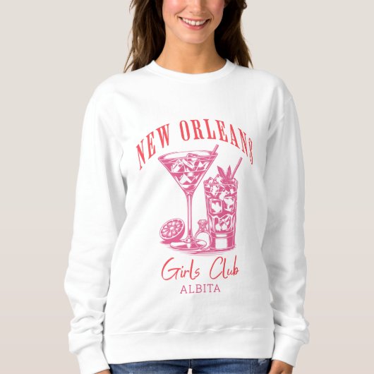 Bachelorettencocktail pink sweatshirt (Vorderseite)